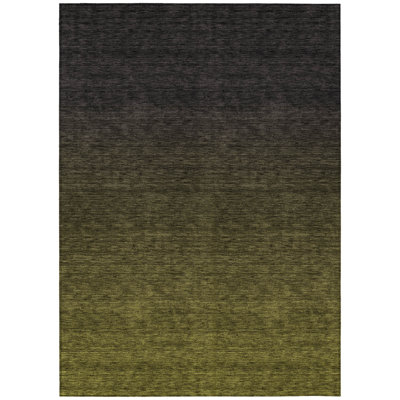 10' X 14' Charcoal Abstract Washable Indoor Outdoor Area Rug