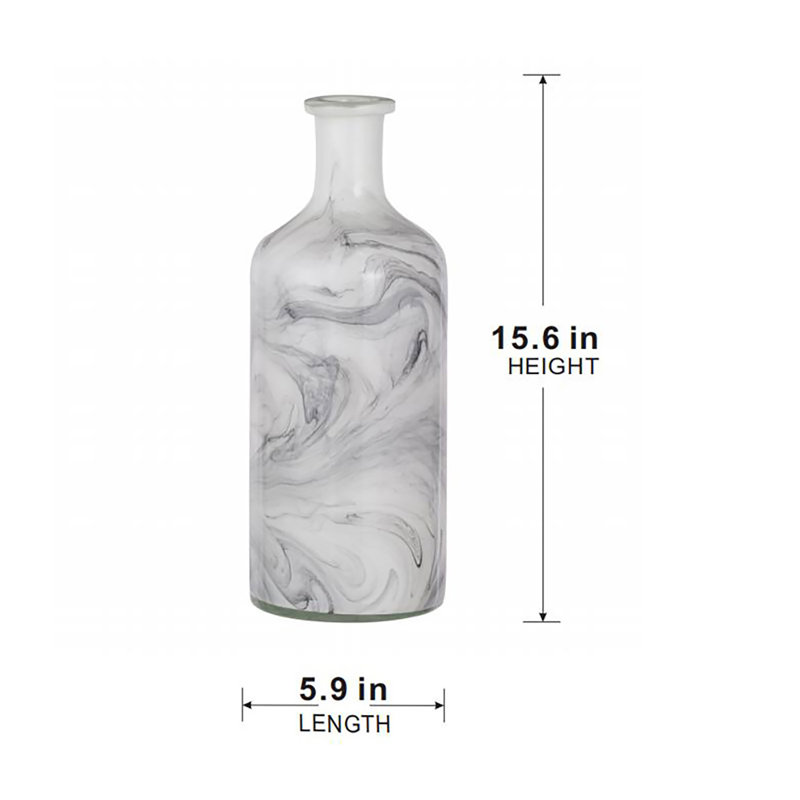 Handmade Glass Table Vase, 15.7" H x 5.9" W x 5.9" D