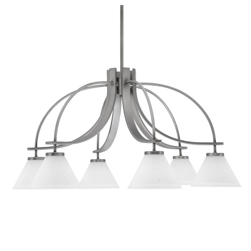 Lustre avec lumière Cavella, H 16 po x l 31 po x P 31 po, 6, Graphite