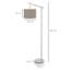 Home Decor Metal Floor Lamp, Rotatable Lampshade Grey Floor Light with LED Bulb
