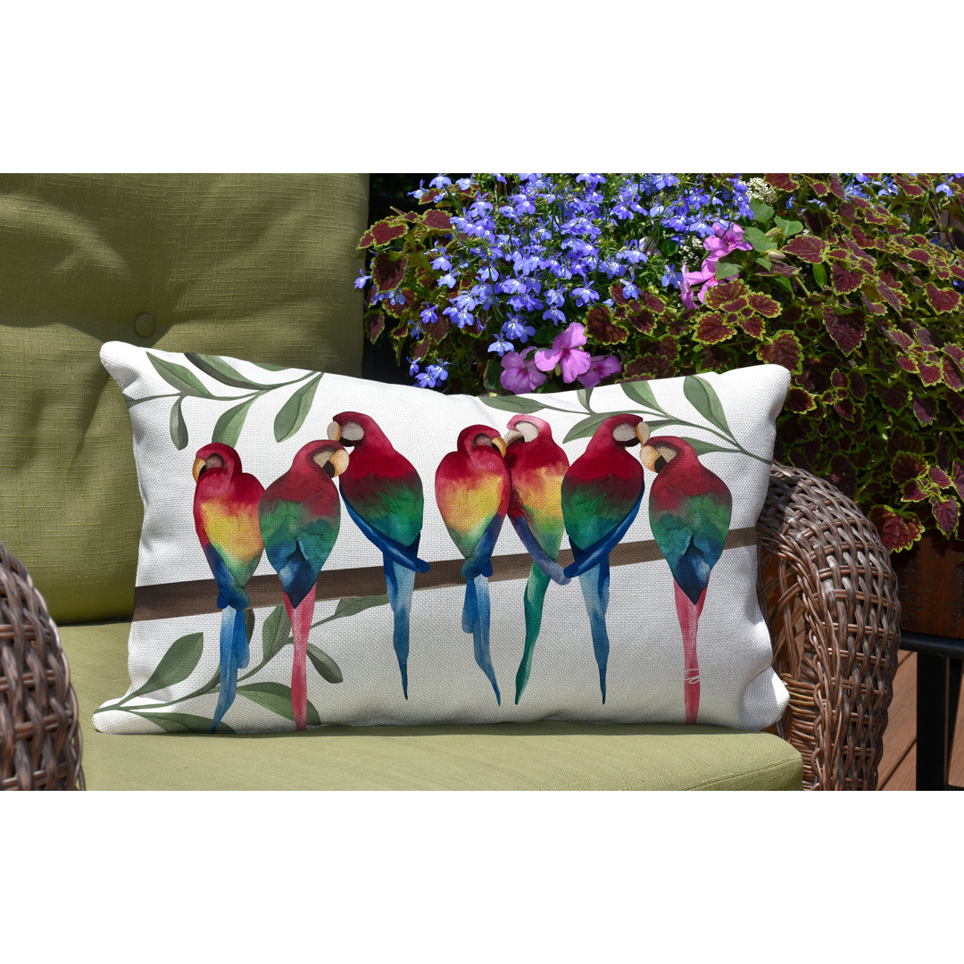 Sky Flocked Together Birds Outdoor Rectangular Pillow Cover & Insert ULLI HOME 