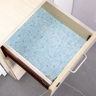Drawer and Shelf Liner for Kitchen Cabinet,Non-Adhesive Non-Slip Waterproof,12in x 10FT Blue Speckled,Shelf Paper Cupboard Liners for Refrigerator Dresser Shelves Bathroom