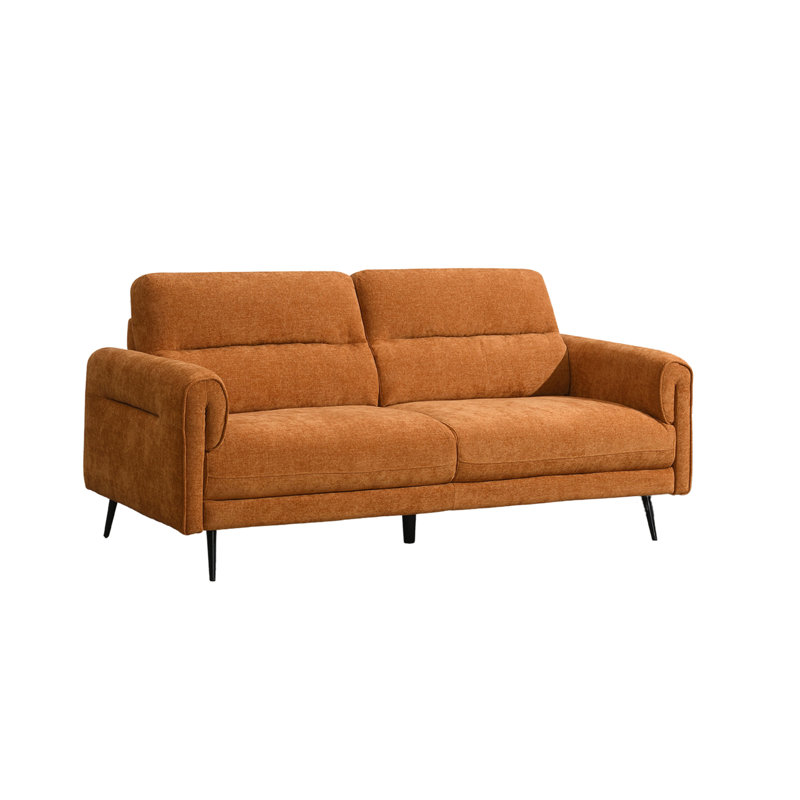 Oakley Contemporary Upholstered Sofa, Orange, 3