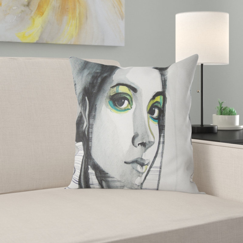  Coussin abstrait, 16 po x 1 po, Coussin décoratif
