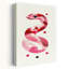 Pink Dotted Snake Abstract Minimalist Modern Snake Wall Art Print 1 Piece Wrapped Canvas Wall Art-653611535