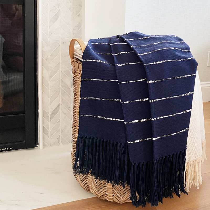 Pampa Hand Woven Throw Blanket, Midnight