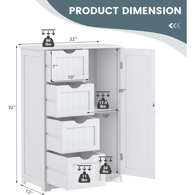 Brizeth Solid Wood Bathroom Cabinet