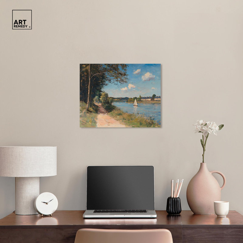 «Monet Walk in The Park Canvas Vintage Landscape» par Art Remedy, H 16 po x l 20 po, Toile tendue