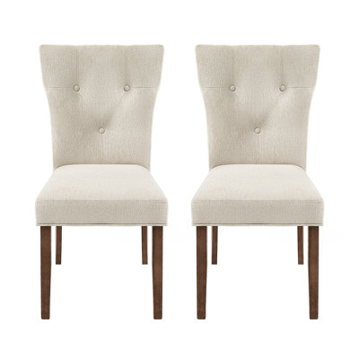 Dining Chairs Set of 2, Upholstered Kitchen & Dining Room Chairs(Cream) by Red Barrel Studio