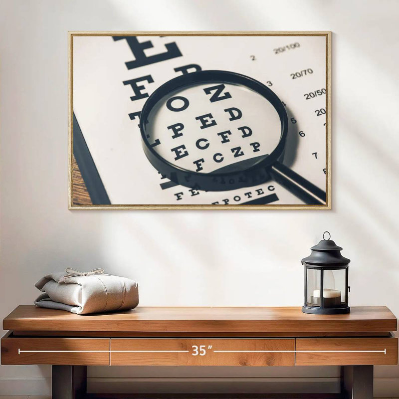 Vision Chart, Floating Frame Natural Wood, 37" X 25"