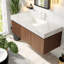 Meuble-lavabo et lavabo spacieux et spacieux, design en pierre et bois de qualité supérieure