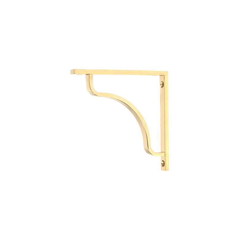 Abingdon Shelf Bracket, Polished Brass, 15cm H x 5.9cm W x 1.5cm D