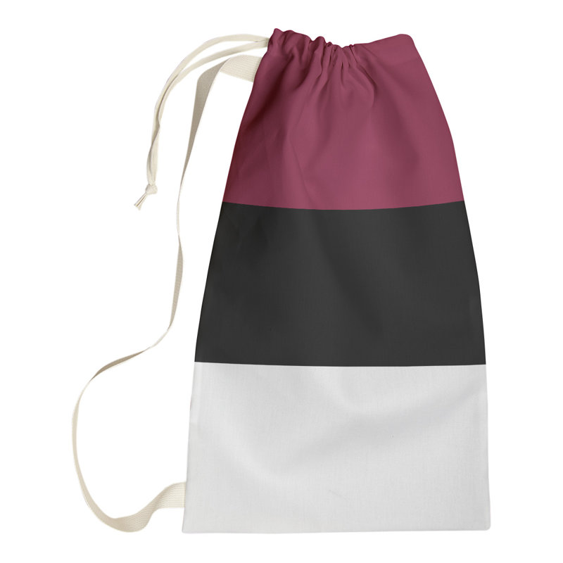 Fabric Laundry Bag with Handles, Medium (36" H x 28" W x 1.5" D), Pittsburgh Maroon/Black/White