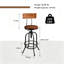 Ensemble de tables et de tabourets à hauteur de bar 3 pièces avec ensembles de dossier pour bistro à la maison, (1 table de 38,6 po à 48,4 po, tabouret de 2 po de 26 po à 32 po) 6B8EDEE8FD0549E5BD7469539EFDD20B-609506026