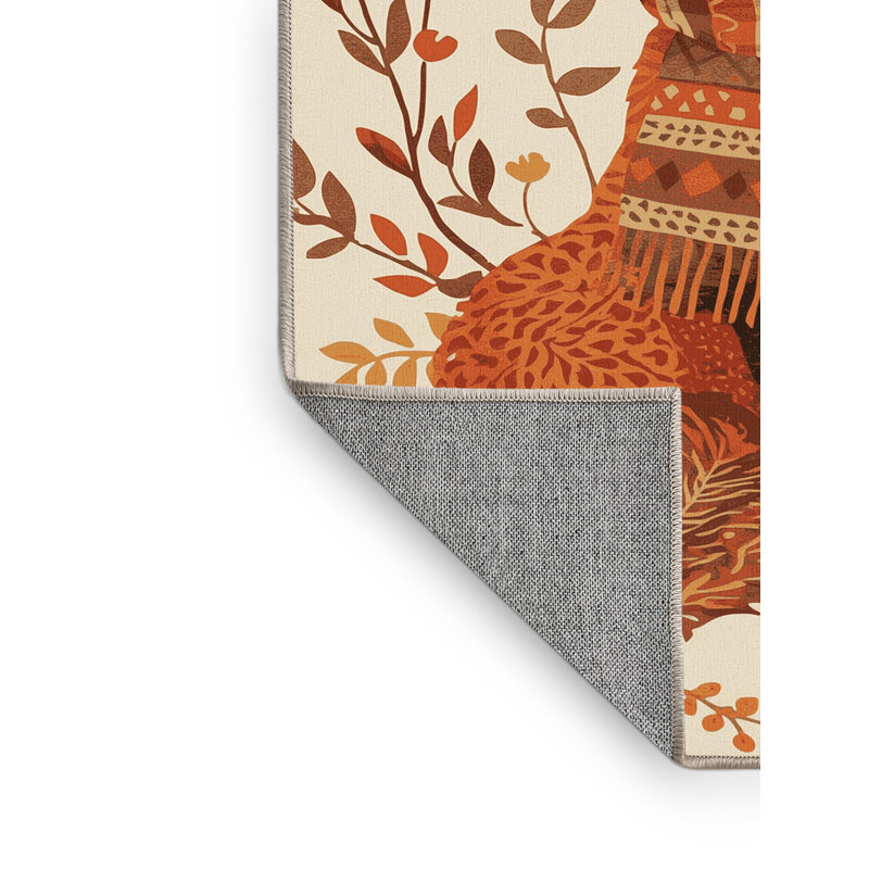 Tapis abstrait moderne et contemporain lavable à la machine Bleigh Thanksgiving en beige - reliure beige, 2 pi x 3 pi