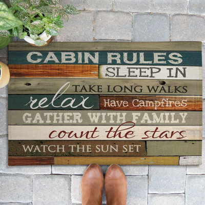 Cabin Rules Outdoor Door Mat