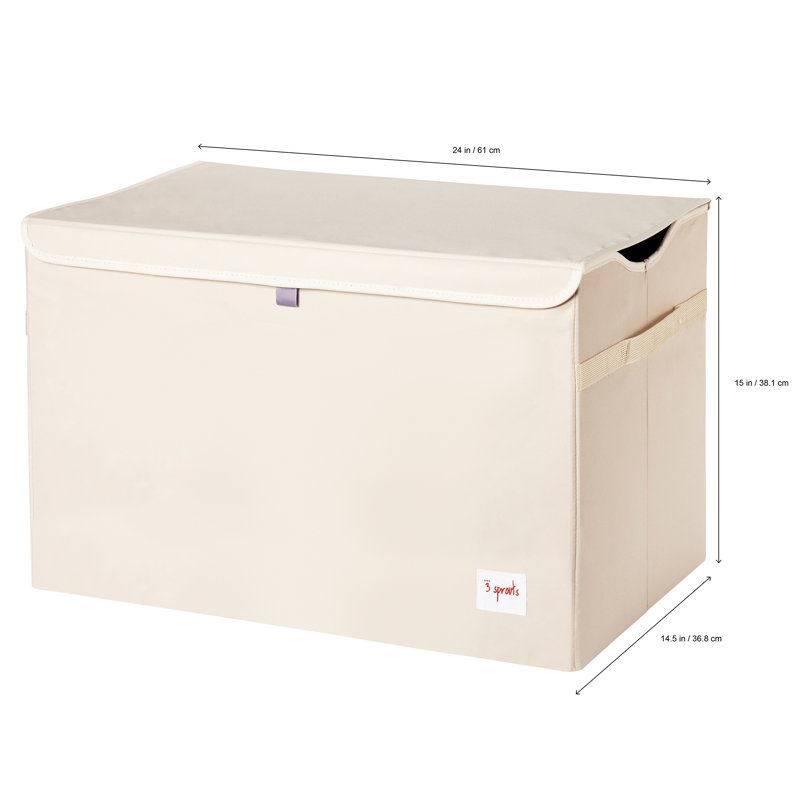 Bear Design Beige and Black Polyester Toy Chest