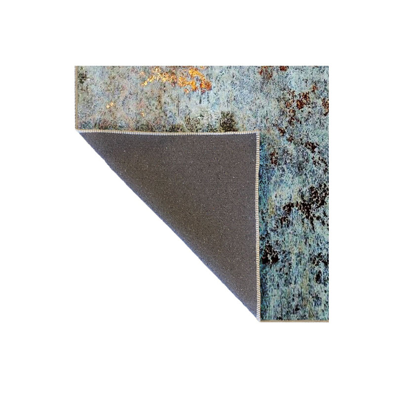 Blue Abstract Pattern Creative Modern Decorative Washable Rug, Square 3'3"