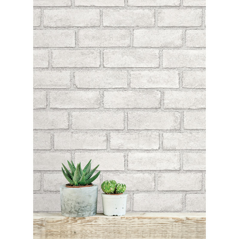 District Brick White Self Adhesive Wallpaper