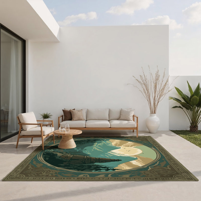 Golden Relic Indoor And Outdoor Area Rug, Rectangle 9' x 12'