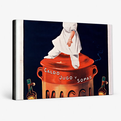 Maggi Caldo Jugo y Sopas - affiche rétro de publicité sur les aliments - Art mural sur toile