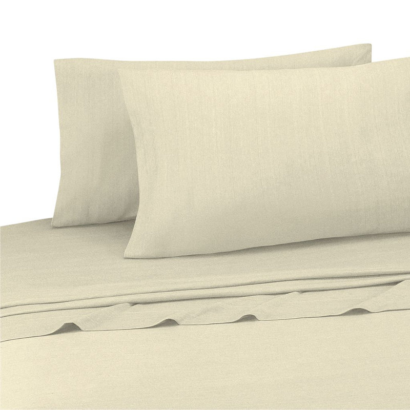 Brooklyn Flat Jersey Knit Sheet Set, Gray, Twin Sheet Set with 1 Pillowcase