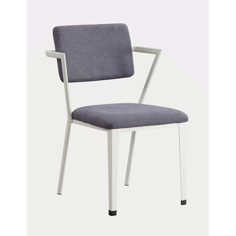 Chaise de bureau en tissu et bronze industriel, White
