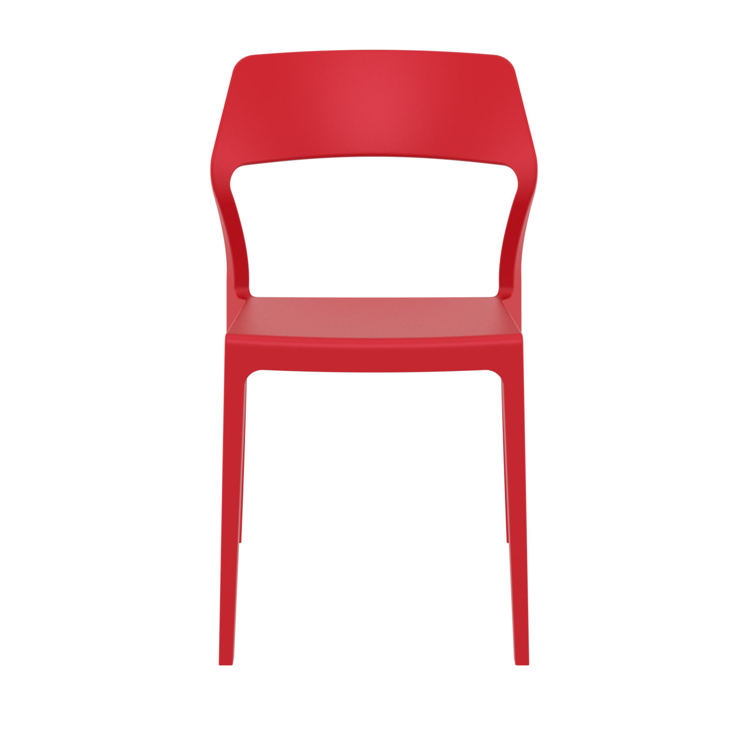 Farrah Stacking Patio Dining Side Chair, Red