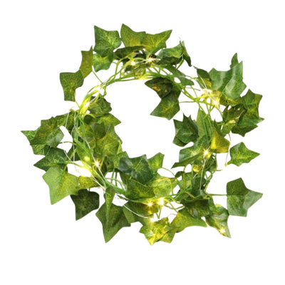 Lamp string Solar String Light Outdoor Artificial Hanging Lights Fake Maple Leaf Green Rattan With 16.4FT/5M 50LED String Lights Wedding Decoration