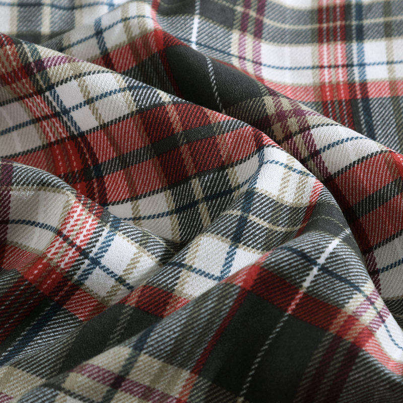 Astoria Red and Slate Plaid Cotton Comforter Set