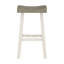 Tabourets de bar transitionnels, bois massif, 2 pièces, café blanc, tabouret de poids limite de 2,5 lb, meubles en bois d'hévéa et H 30,5 po, capacité de 250 lb
