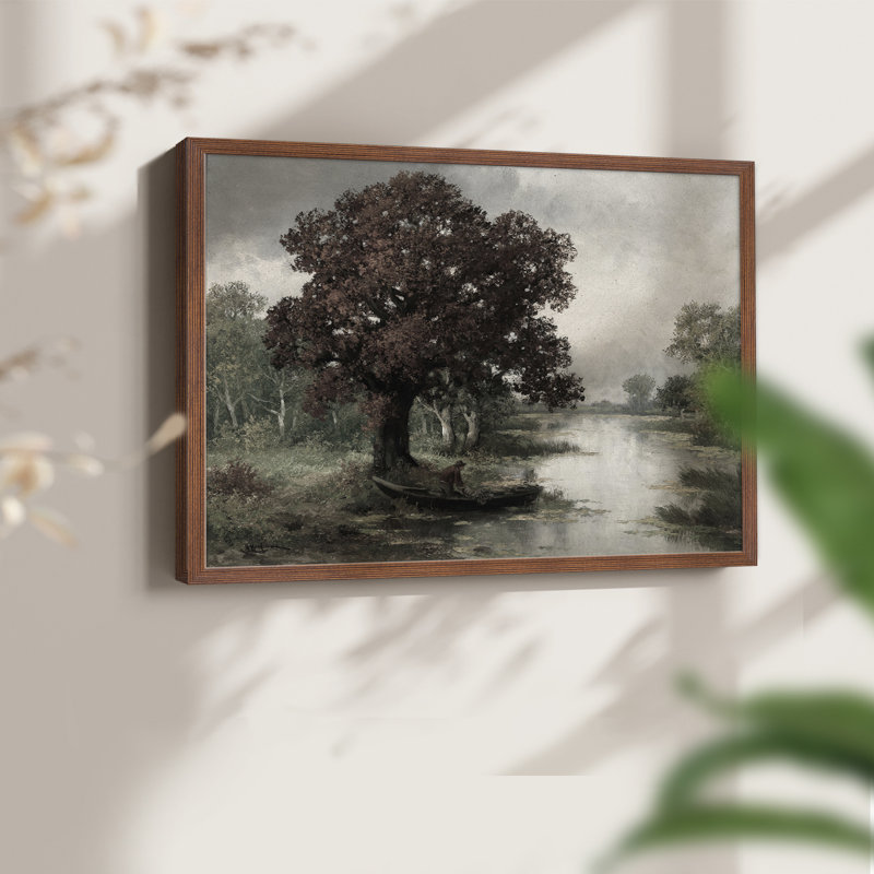 Paysages rétro-CECCI - reproduction encadrée, H 8 po x l 10 po, Noyer