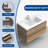 36-Inch Wall-Mounted Floating Bath Vanity In Natural Oak With Single White Solid Surface Sink Top-1104889