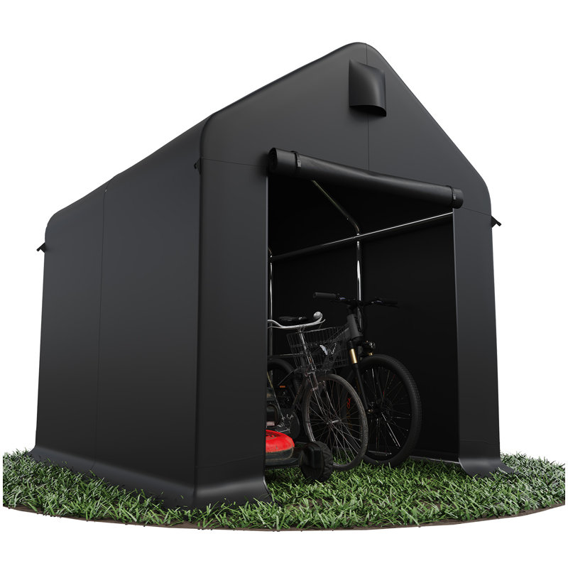 6.2 Ft. W X 7.6 Ft. D Polyethylene Portable Carport, Black