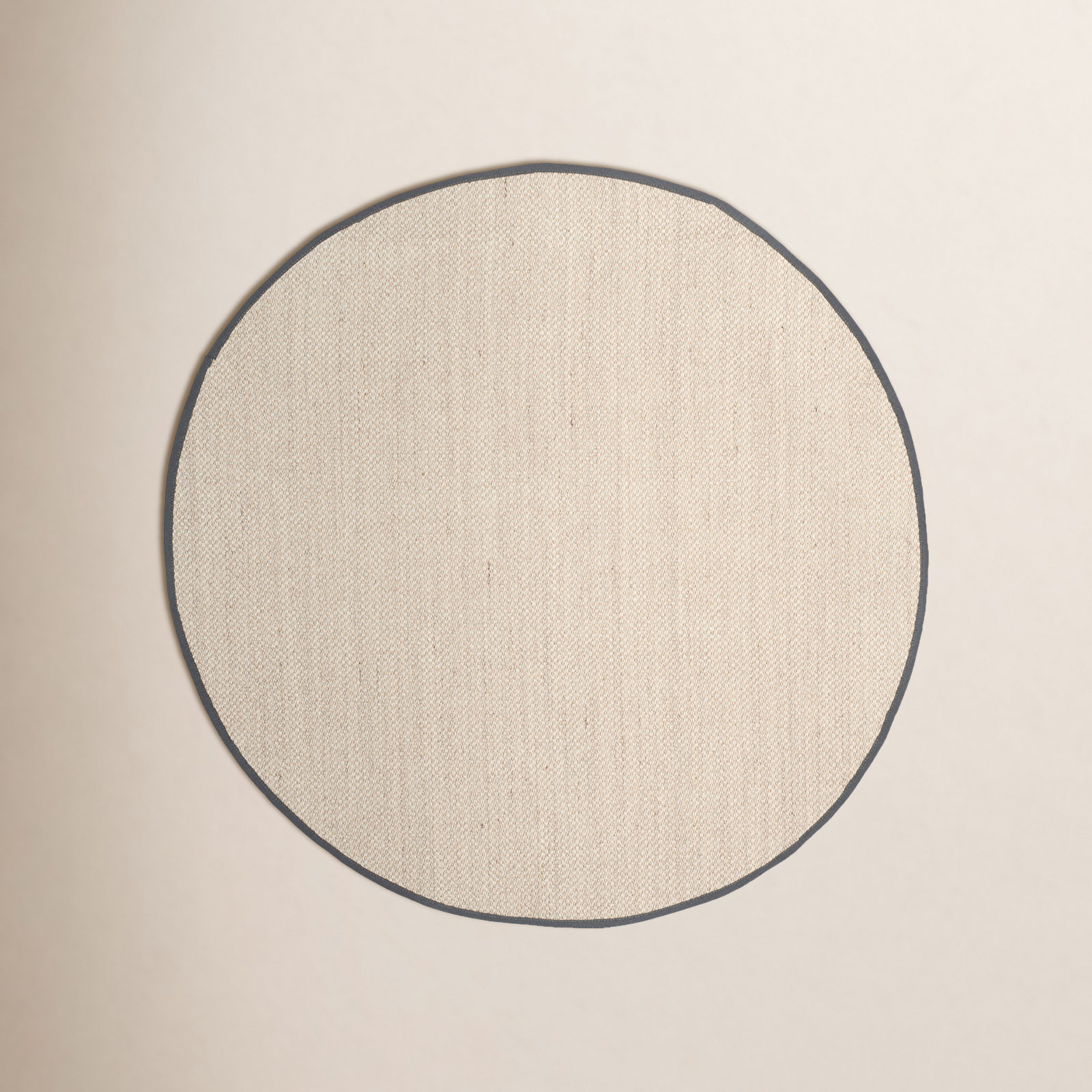 Marble Dark Gray Sisal Jute Rug, Round 3'