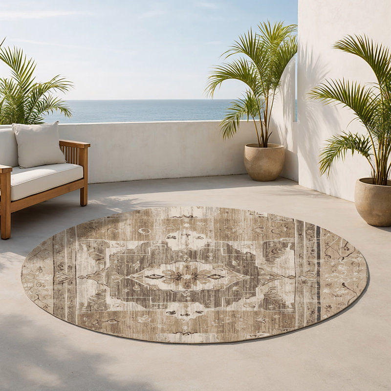 Tapis intérieur et extérieur Sands Of Peace, Rond 5 pi