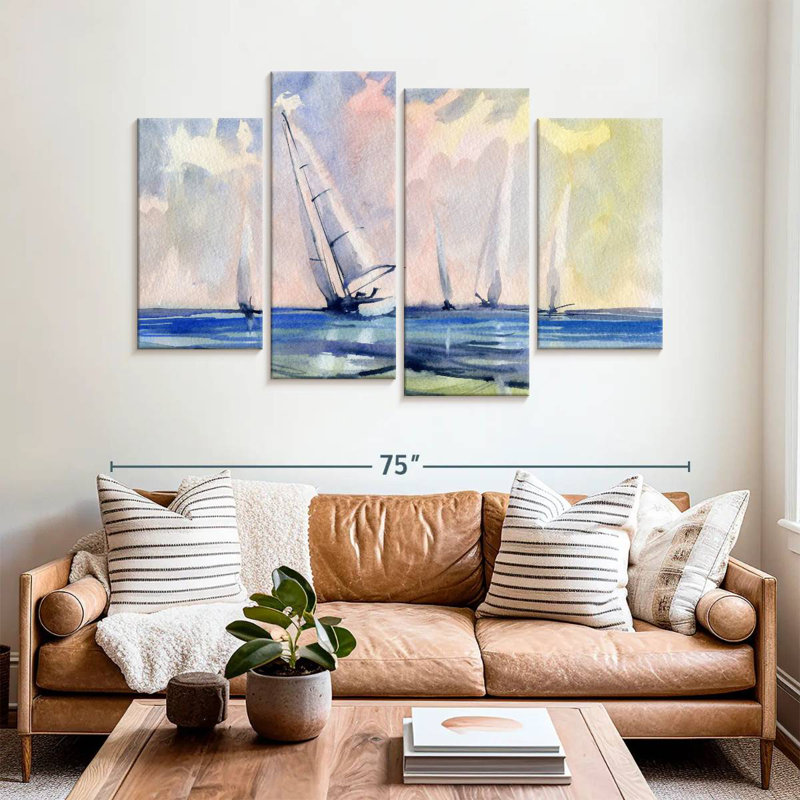 Mehar Sailboats Adrift, 42" H x 68" W