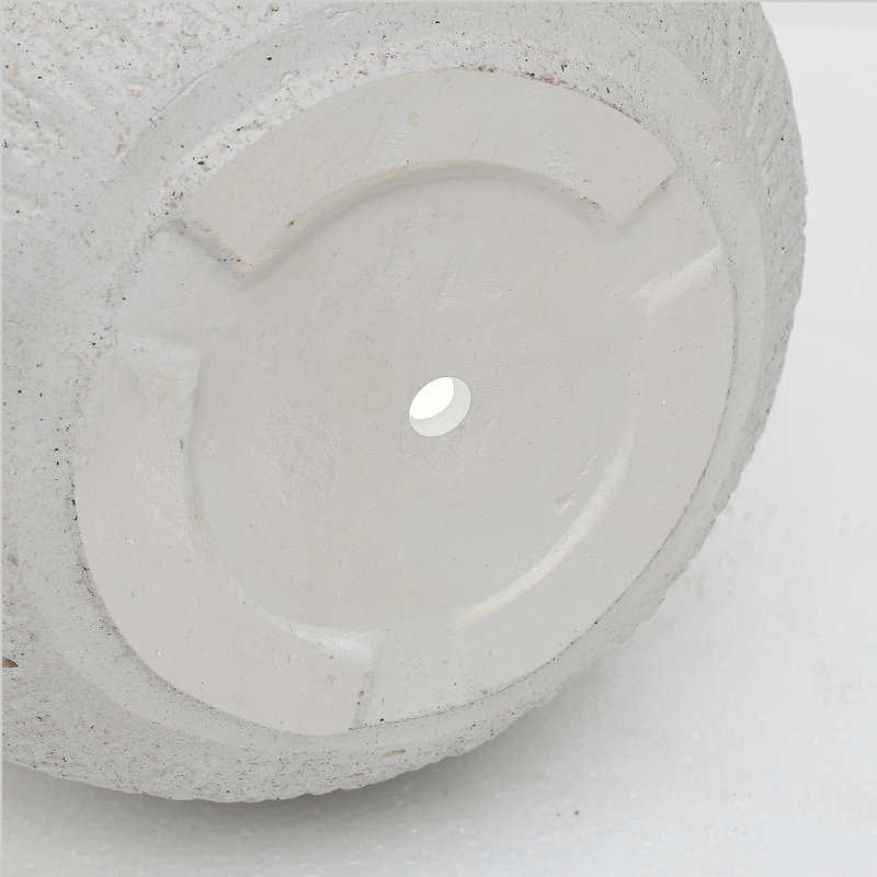 Grande jardinière ronde moderne 13,38 po de diamètre avec trous de drainage, oxyde de magnésium et ciment Sierra
