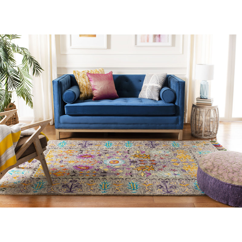 Broadmoor Blossom Hand Tufted Wool Floral Rug, Rectangle 9' x 12'