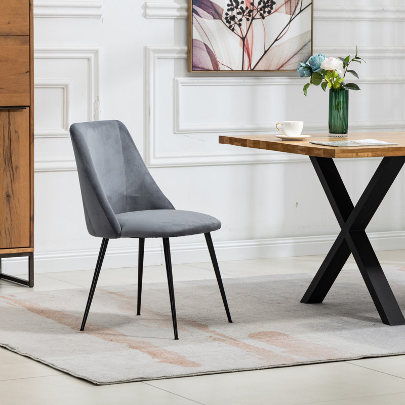 Corto 46cm H Velvet Upholstered Accent, Dark Grey