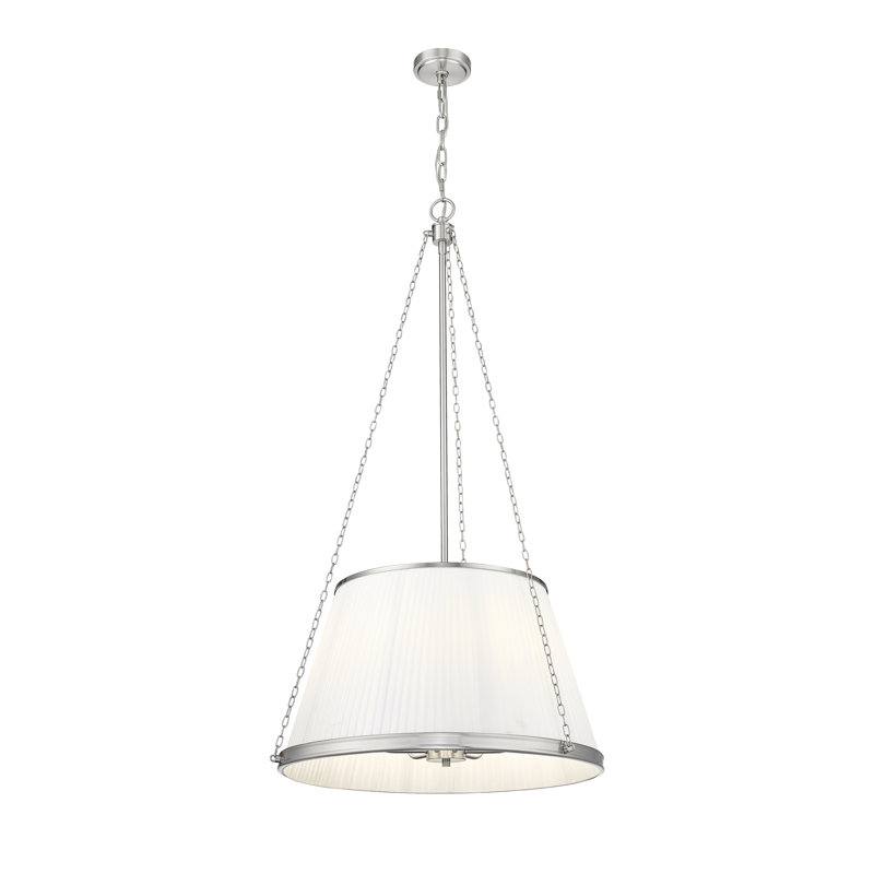 Luminaire suspendu 24 pouces 6 lumières Michiel, Nickel brossé