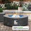  Foyer de table rond 42 pouces au gaz d'oxyde de magnésium, avec couvercle de réservoir et pare-vent-365479906