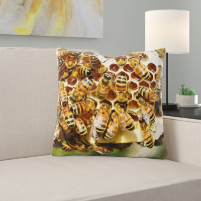 Coussin décoratif abeilles miel