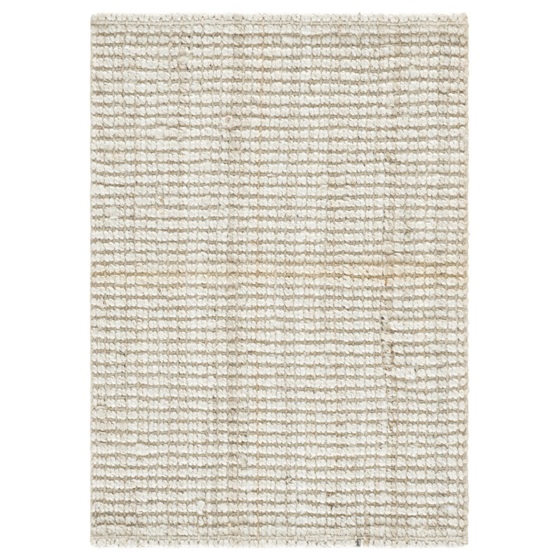 Tapis en jute tissé à la main Estrin, Rectangle 2 pi x 3 pi, Bleach