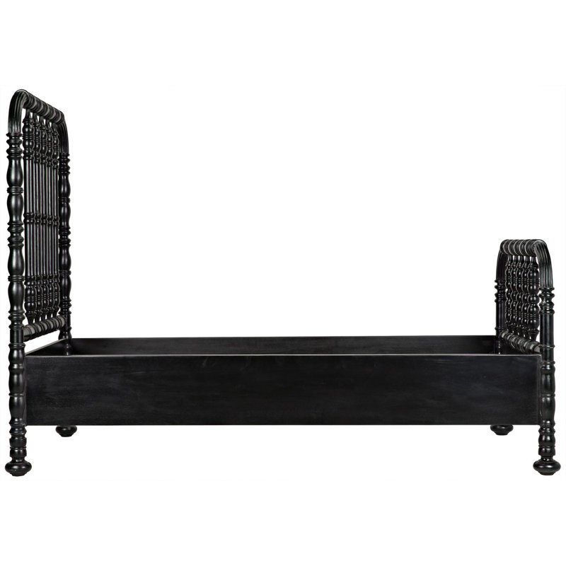 Bachelor Solid Wood Bed, Hand Rubbed Black, Twin
