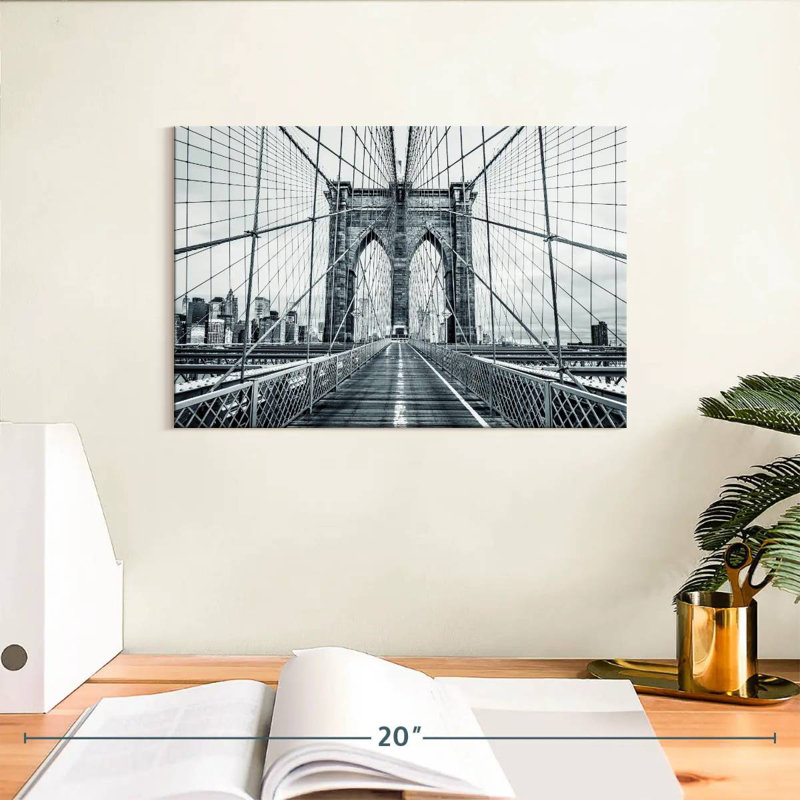Pont de Brooklyn monochrome, H 8 po x l 12 po