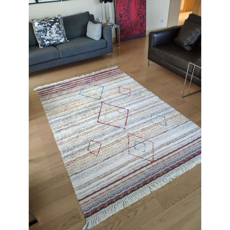 Tapis beige antidérapant en polyamide Firenze, Rectangle 5 pi 3 po x 16 pi 5 po