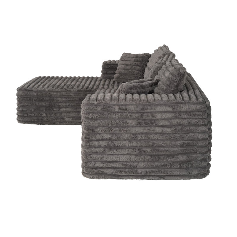 Lefkowitz Boneless 2 - Piece No Assembly Required Upholstery Sofa with Pillow, Gray