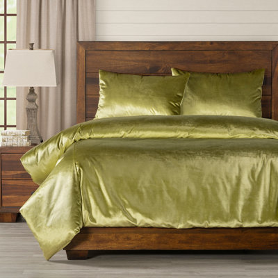 Sparkling Lime Green Velvet Duvet Cover