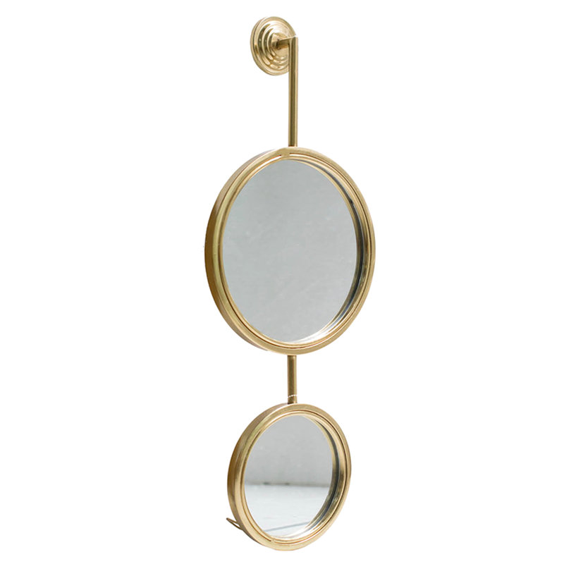 Miroir mural contemporain en fer doré de 11 po x 28,5 po pour miroir de bureau